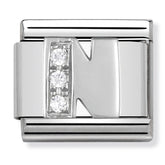 Nomination Composable Classic Link 330301/14 Letter N with CZ in 925 Silver